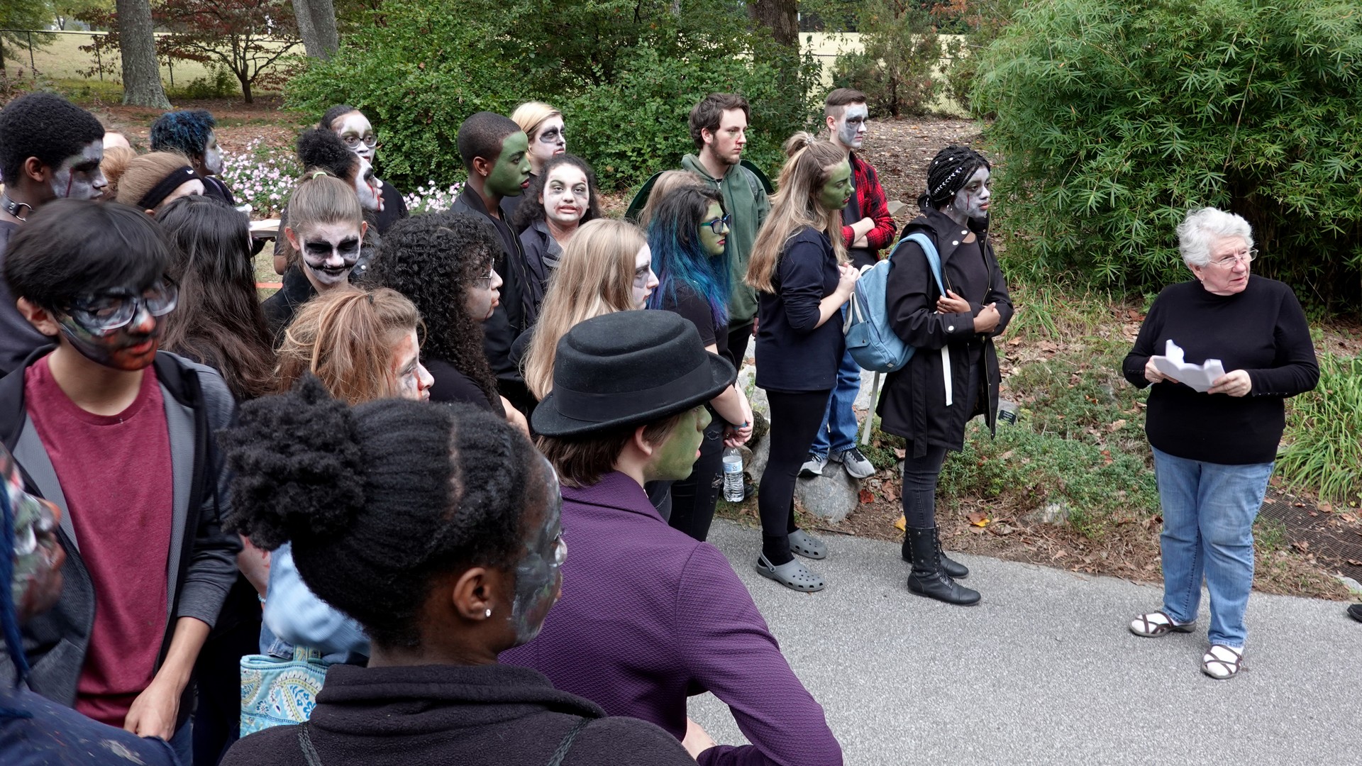 Shirley leading Dress Rehersal with Volunteers